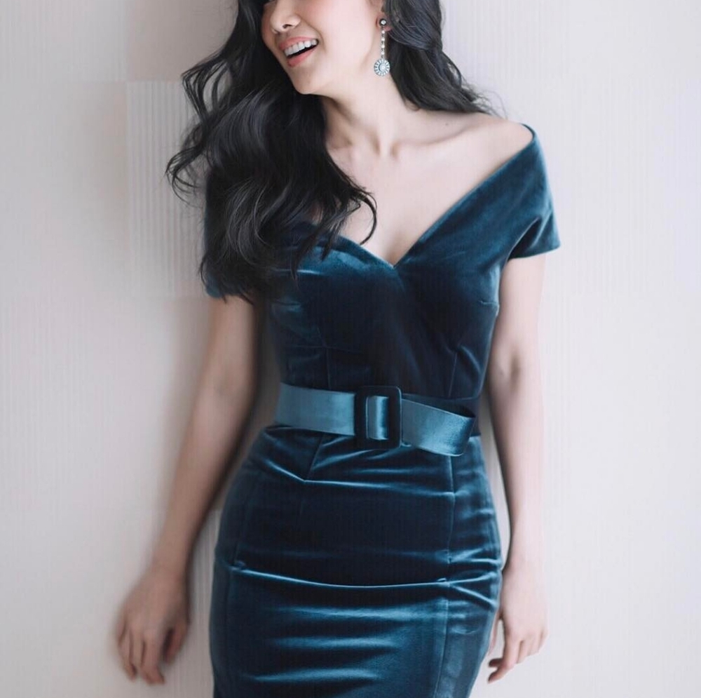 NWOT- Hunter Green Velvet Dress